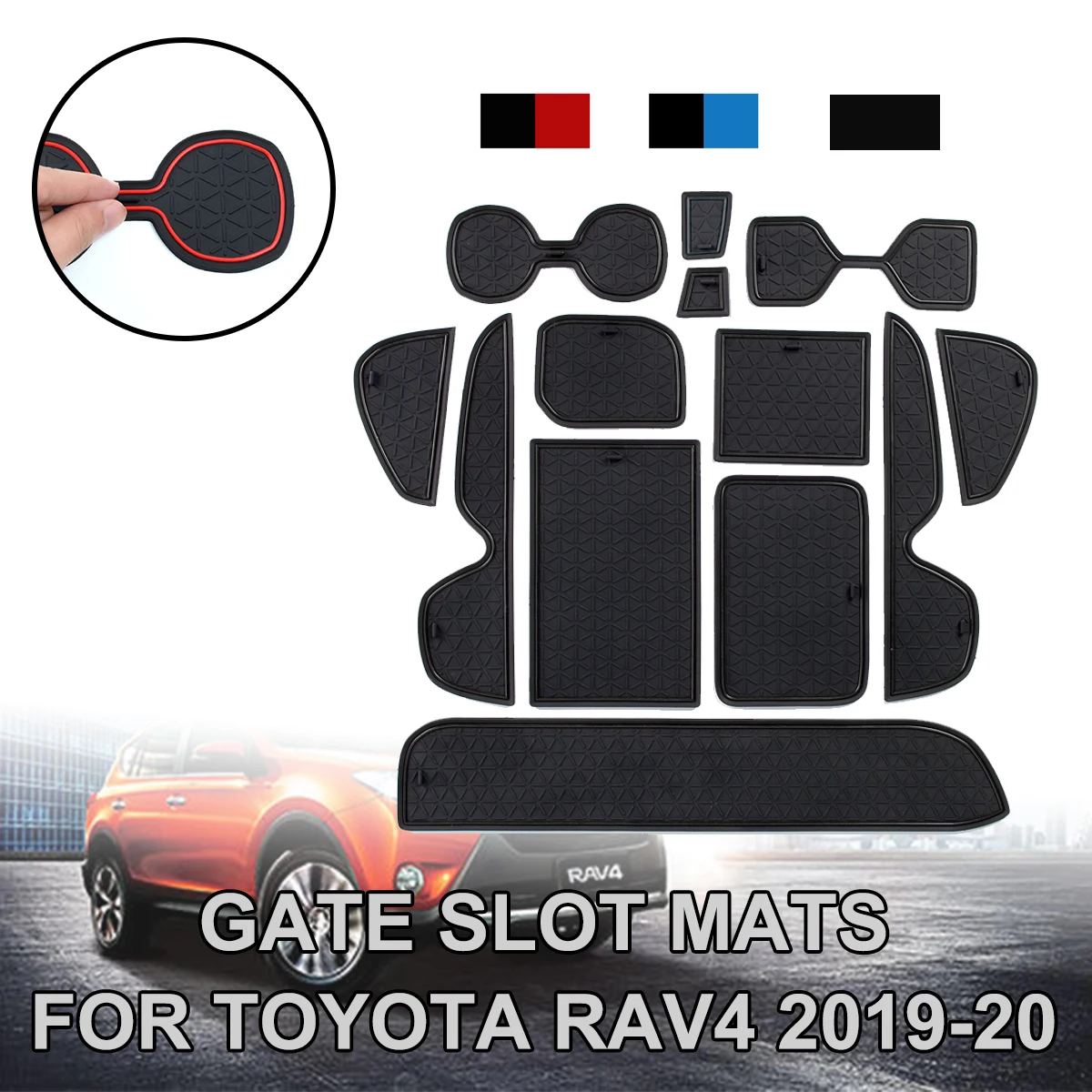 Для Toyota RAV4 для XA50 RAV IV 50 Противоскользящий коврик ворота Слот коврики чашки резиновые накладки коврик автомобильные наклейки аксессуары