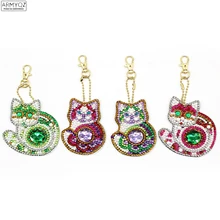 ARMYQZ Алмазная картина Keychaisn Cat Полный Круглый специальные бриллианты с рамкой на заказ горный хрусталь 5 шт. коробка подарок YSK050