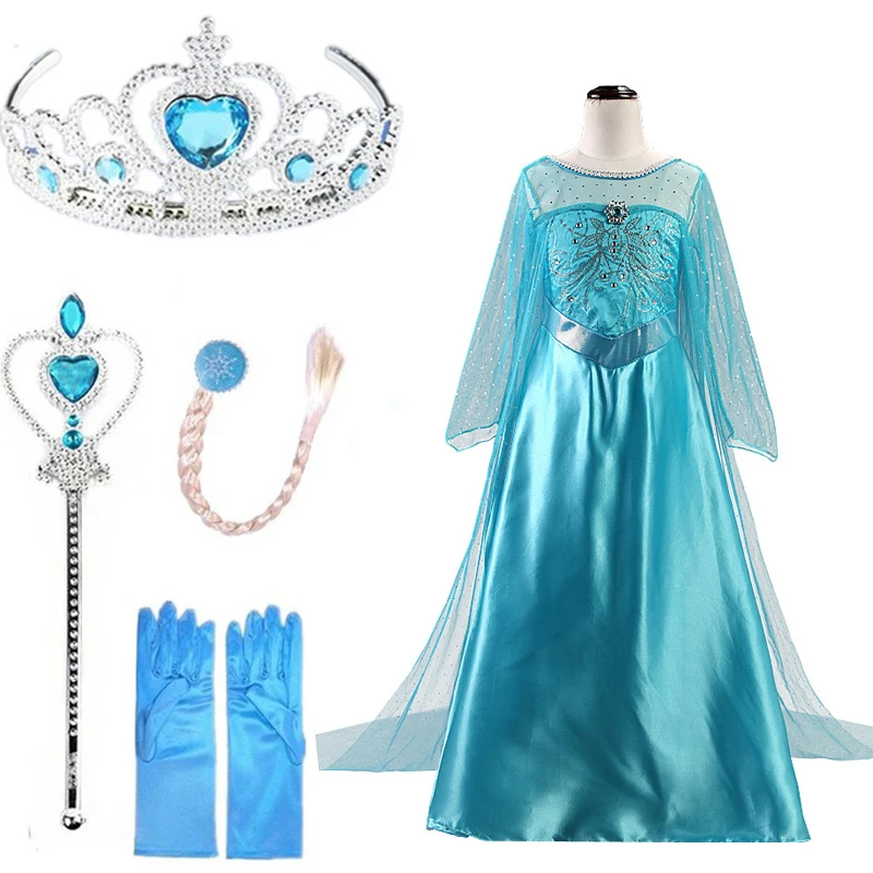 

Elsa Girls Dress Anna Elsa Party Princess Dresses Cosplay Elza Teenagers Kids Dresses for Girls Children clothing Vestidos