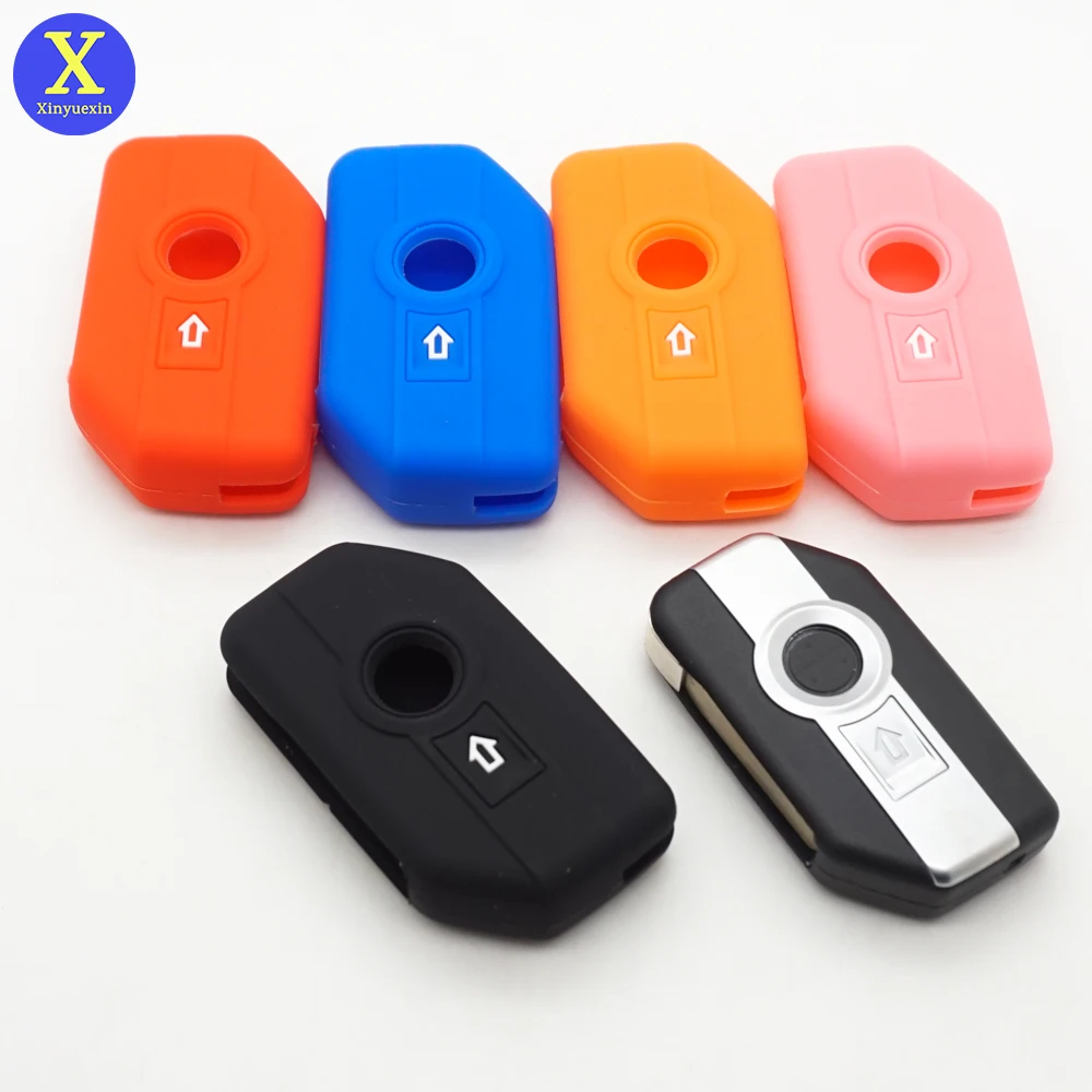 Xinyuexin funda de silicona para llave del coche Shell estuche protector para motos BMW, BMW, F750GS F850GS K1600GT R1200GS LC ADV-R1250GS ADV-2 botones