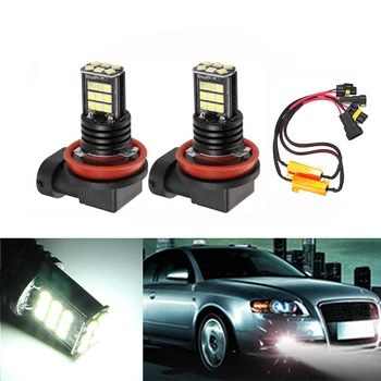 

2x H11 LED canbus 3030 Bulbs Reflector Mirror Design For Fog Lights No Error For Audi A3 A4 A5 S5 A6 Q5 Q7 TT