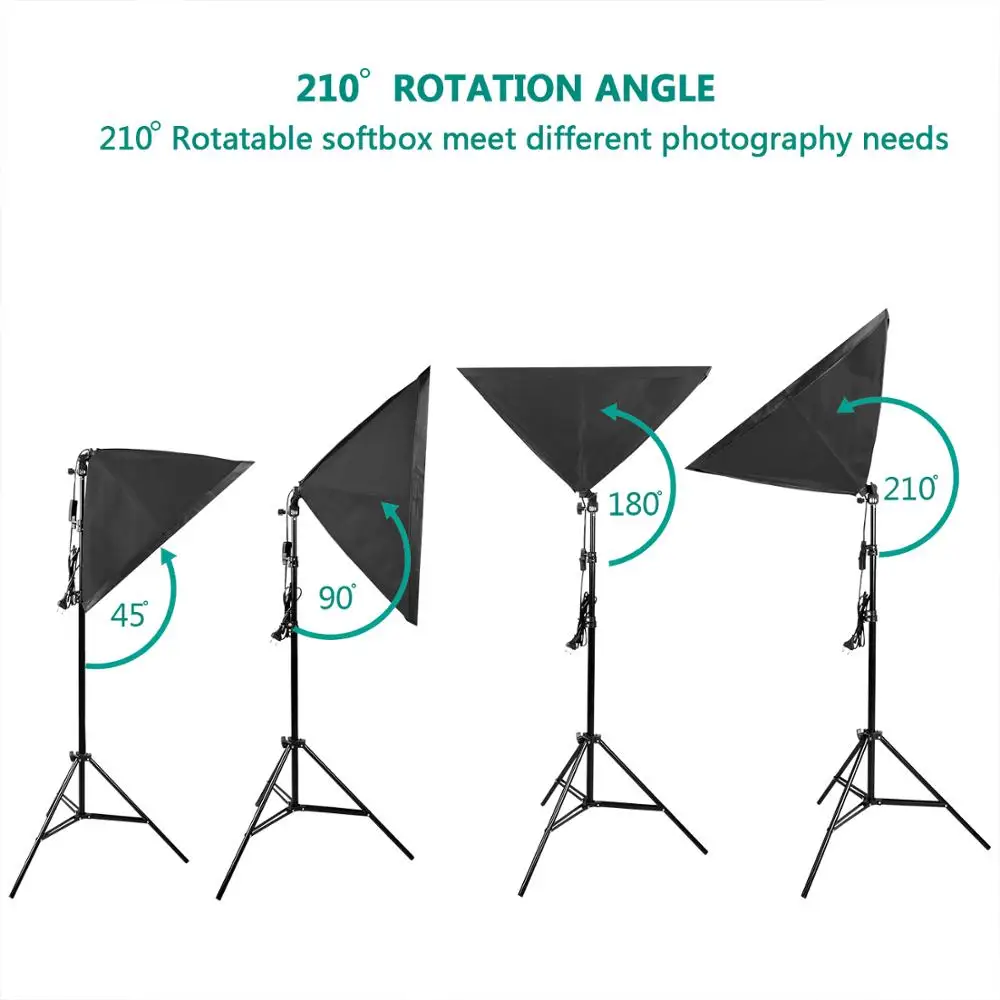  ZUOCHEN 4x 25W LED Photography Studio Softbox Lighting Stand Kit Photo Video Light Set For Indoor P - 4000326501701