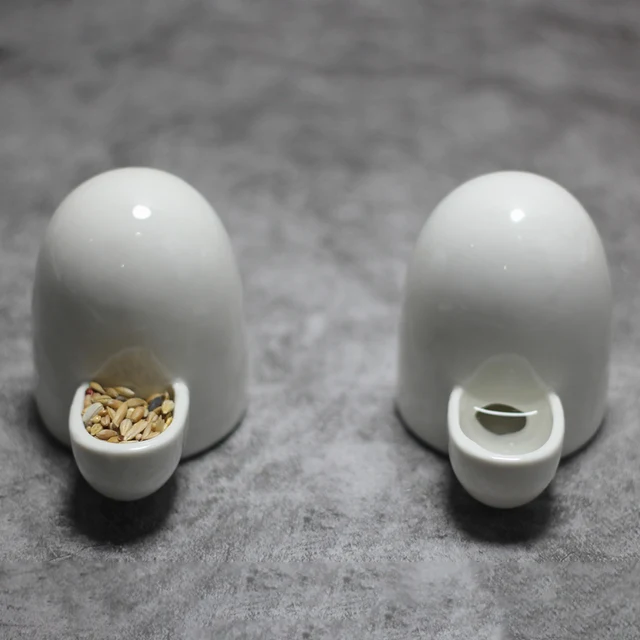 Ceramic Pet Feeding Bowl Portable Water Dispenser Feeder Bird Cage Automatic Bird Feeder Hamster Hedgehog Feeders Drinkers 3