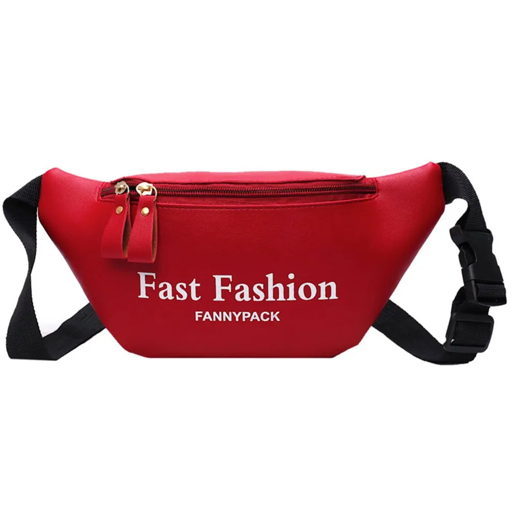 

Women Letter Chest Pack Fashion Mini Versatile Run Pu Leather Motion Small Change Inclined Shoulder Bag