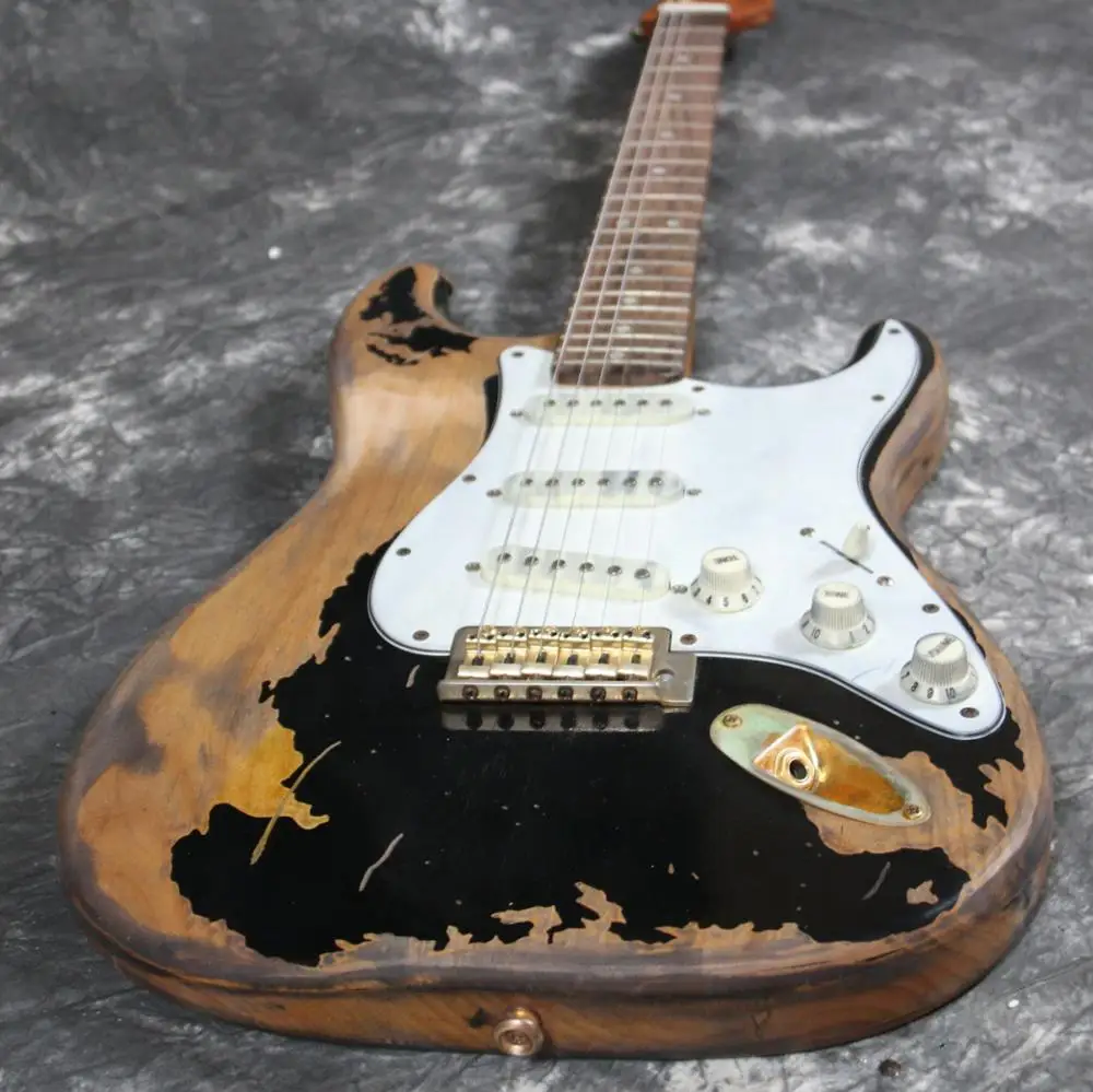 

New Product 100% Handmade Relic Electric Guitar R-TY63 One Piece Mahogany Body