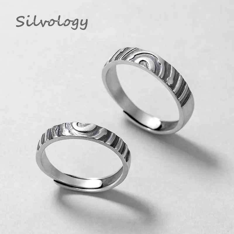 Silvology годовое кольцо, пара колец, 925 пробы, серебро, оригинальные винтажные Романтические кольца для женщин и мужчин, ювелирные изделия для влюбленных на годовщину