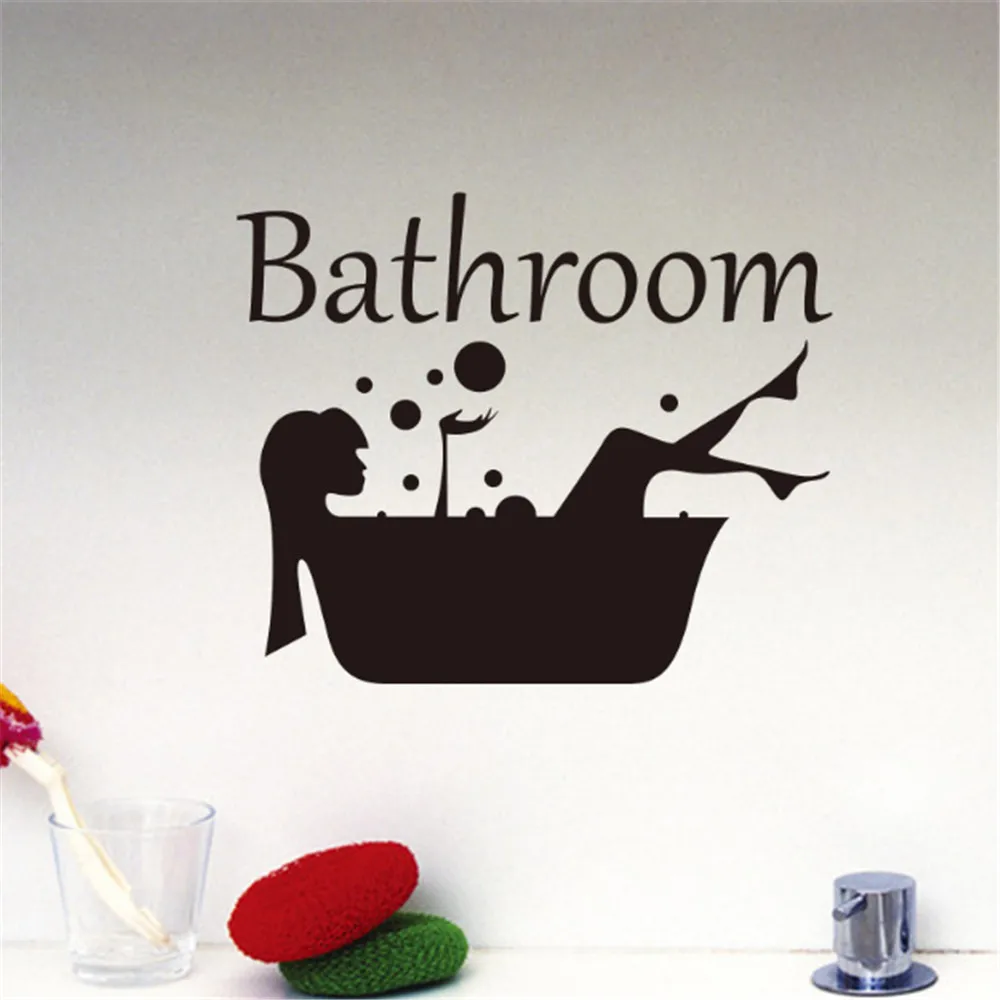Наклейка s декор для ванной комнаты наклейка s для ванной комнаты девушка душ Съемный Настенный стикер спальня фон художественная наклейка DIY#37