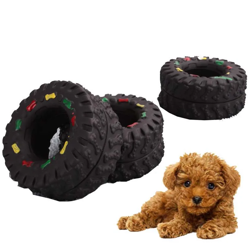 OnnPnnQ Elasticity Tire Dog Cat Toy Squeak Sound Chew Treat Holder Funny Puppy Training molar Toys Dog Interactive Pet Supplies2