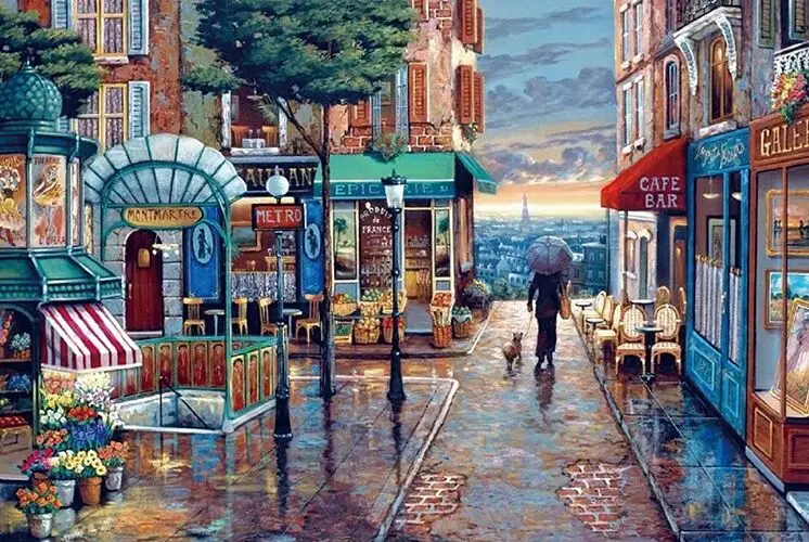 

Романтический город Деревянный Пазл 1000 шт. ersion головоломка белая карта взрослые детские развивающие игрушки