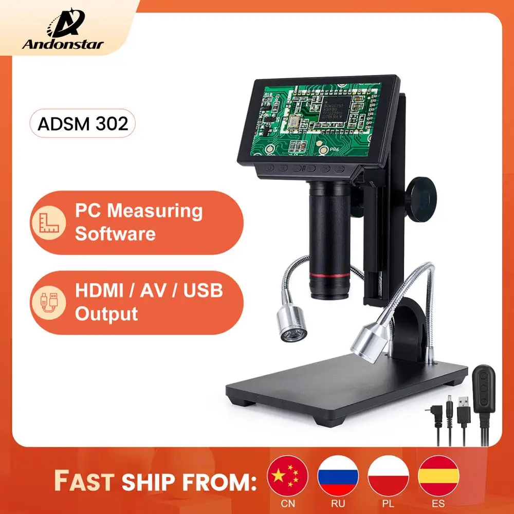 Andonstar ADSM302 HDMI/USB 3MP цифровой микроскоп ремонтные инструменты для пайки/мобильных