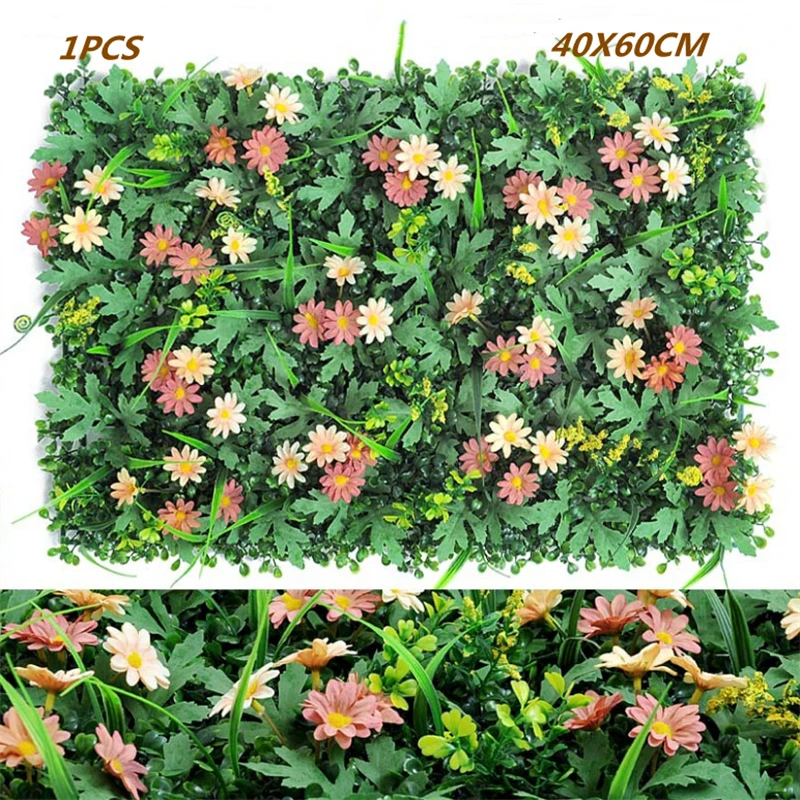Green Artificial Plants Wall Panel - Outdoor Decor Carpet for Home, Wedding, and Party Backdrop