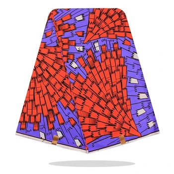 

Women Dress Materials 100%Cotton Fabric High Quality Veritable Ankara African Wax Prints Fabric By The Yards For Sewing RV09-43