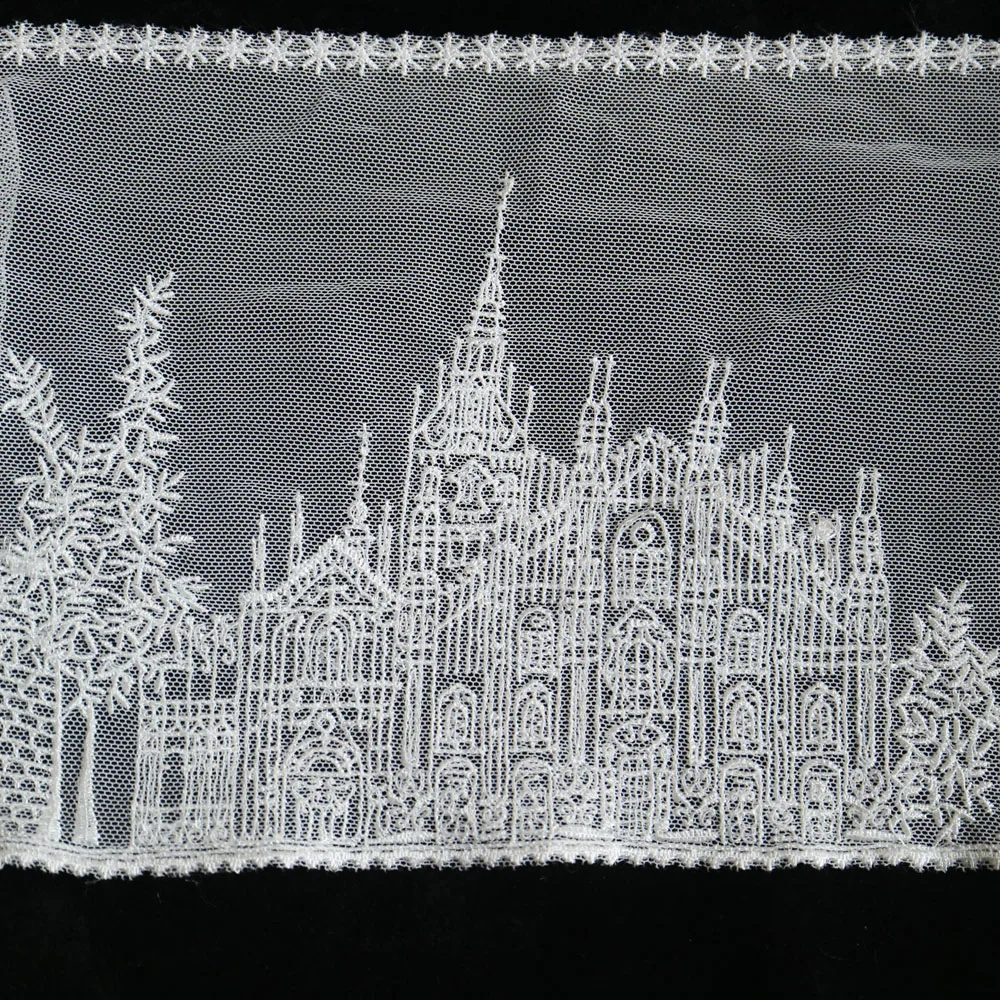15cm*1yard white castle embroidery lace trimmings for clothes Water-soluble embroidery net mesh lace trims sewing accessories