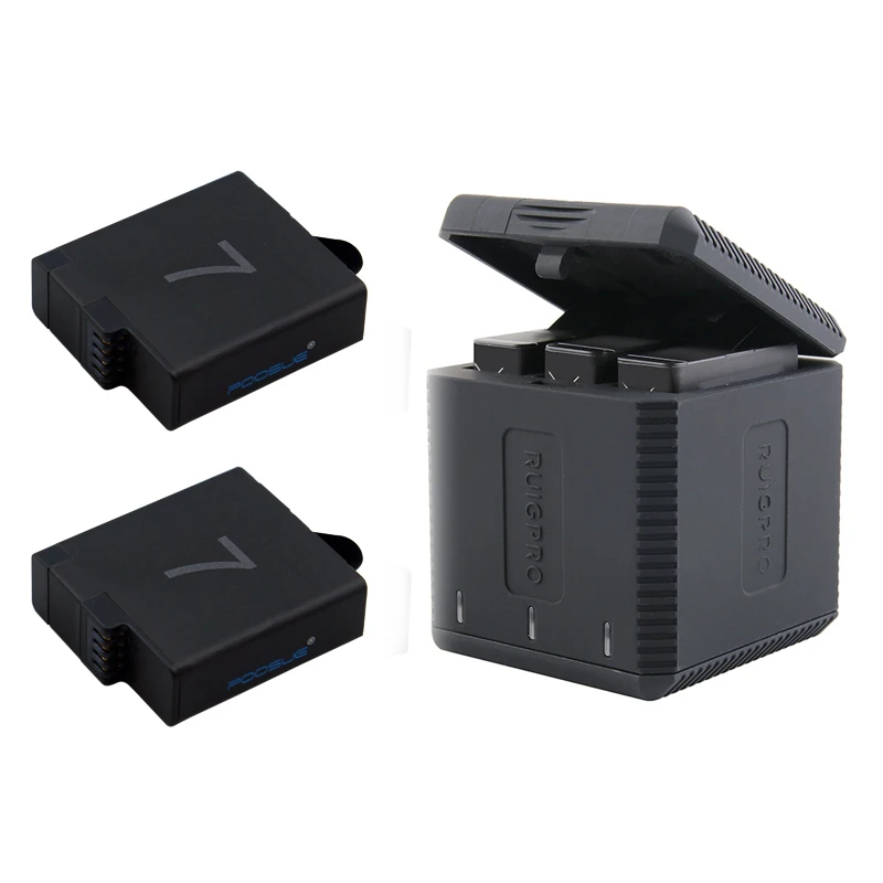 Go Pro 8 батарея 3 порта зарядное устройство для GoPro 7 Black hero 5 6 batterie gopro