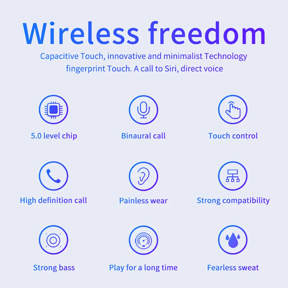 FLOVEME True Wireless Bluetooth Earphone For iPhone Mini HiFi Stereo Touch Contro Earbuds Sport Headset Noise Reduction Mirror