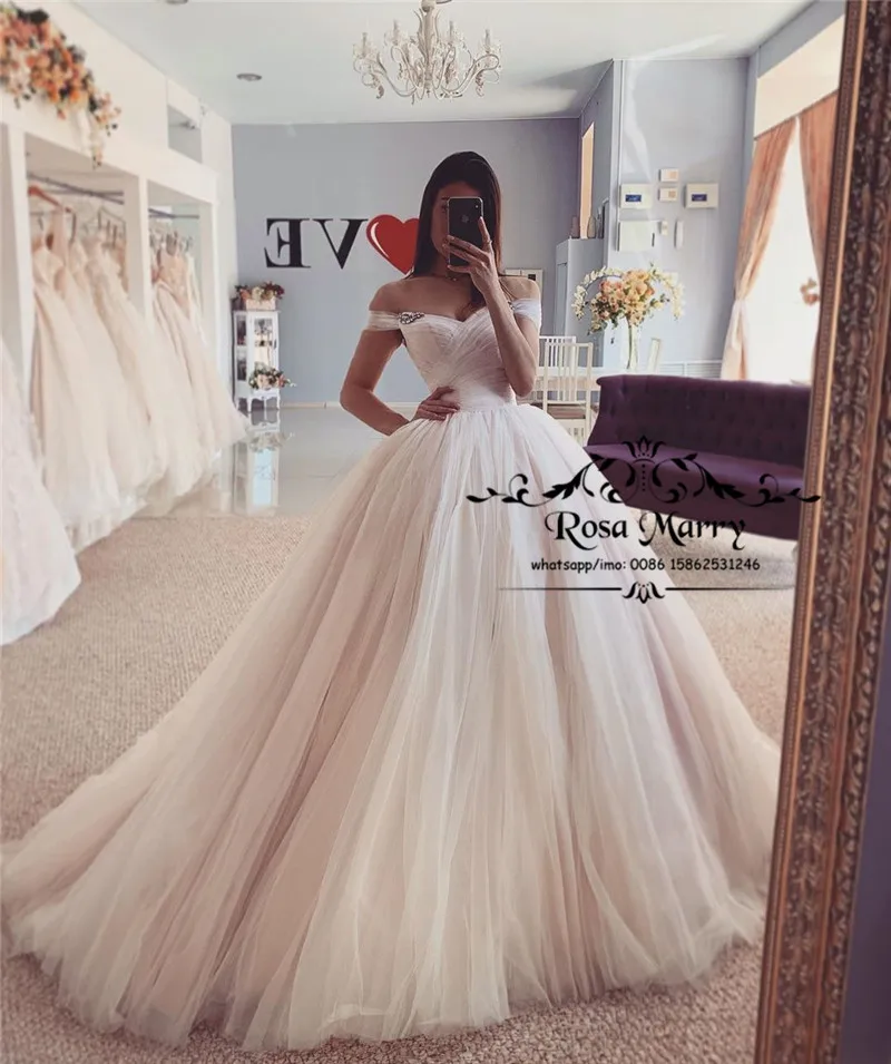 

Modest Blush Pink Cheap Boho Wedding Dresses 2020 A Line Off Shoulder Plus Size Country Hippie Bridal Gowns Vestido De Novia