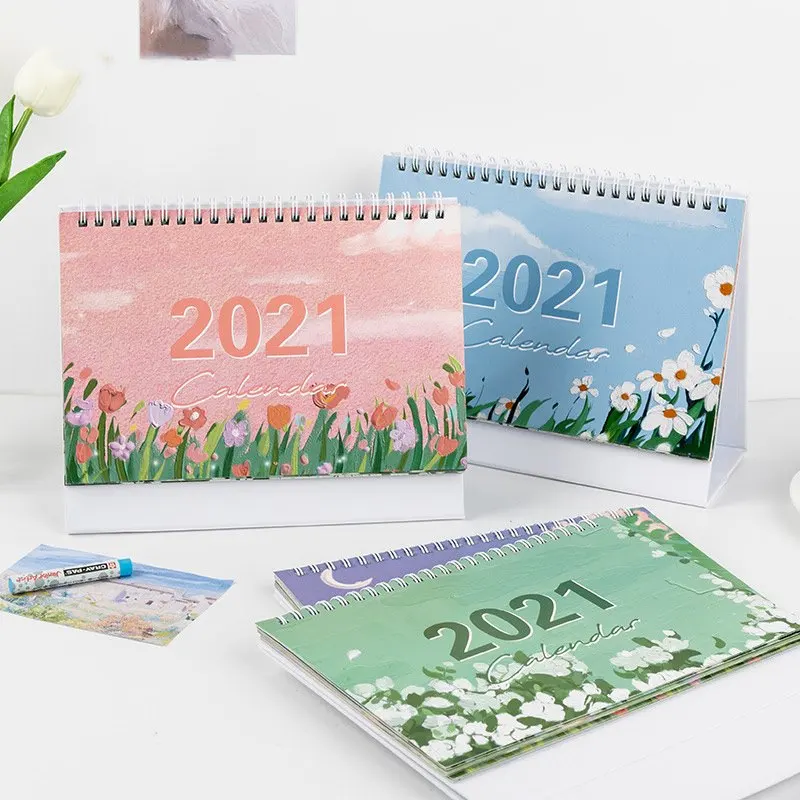 

"Pretty Garden" 2021 Cute Table Desk Calendar Yearly Monthly Scheduler Planner Student Timetable Gift