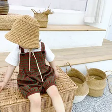 Летнее милое хлопковое покрывало для девочек; комбинезоны; модные универсальные шорты на бретельках; детская одежда