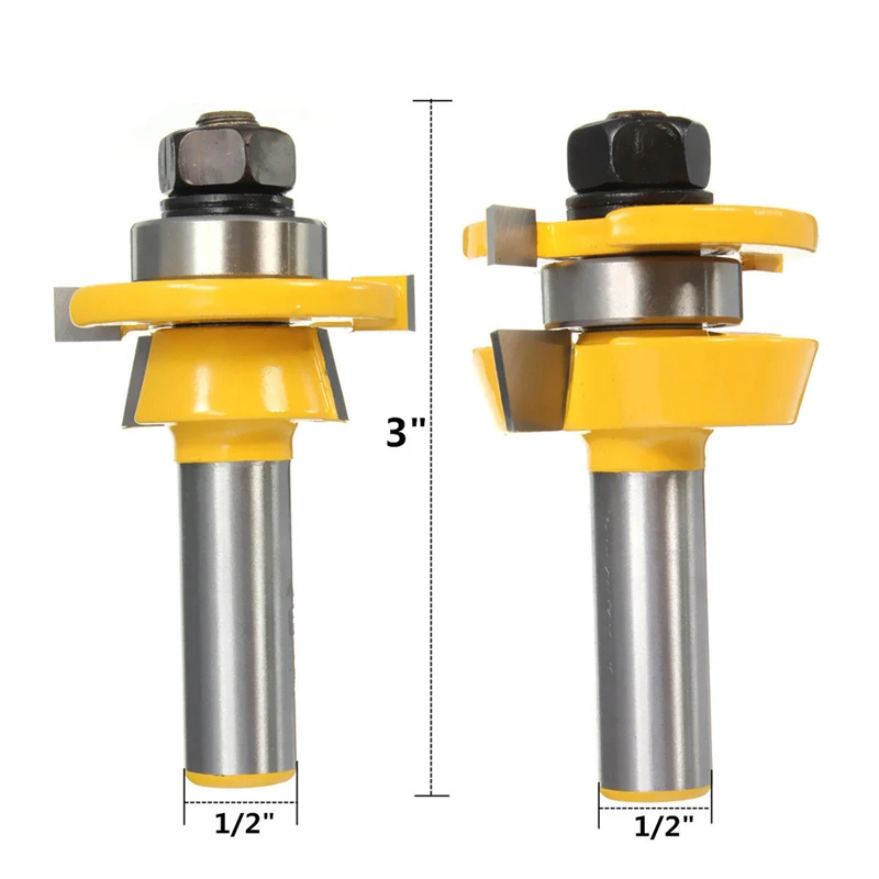Новый 2 шт. рельс и Stile маршрутизатор бит 1/2 "хвостовик шейкер долото деревообрабатывающие станки Набор