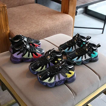 

2019 Winter New Children's Sports Shoes for Men and Women Plus Cotton Color Matching Non-slip Warm Shoes Baby Shoes