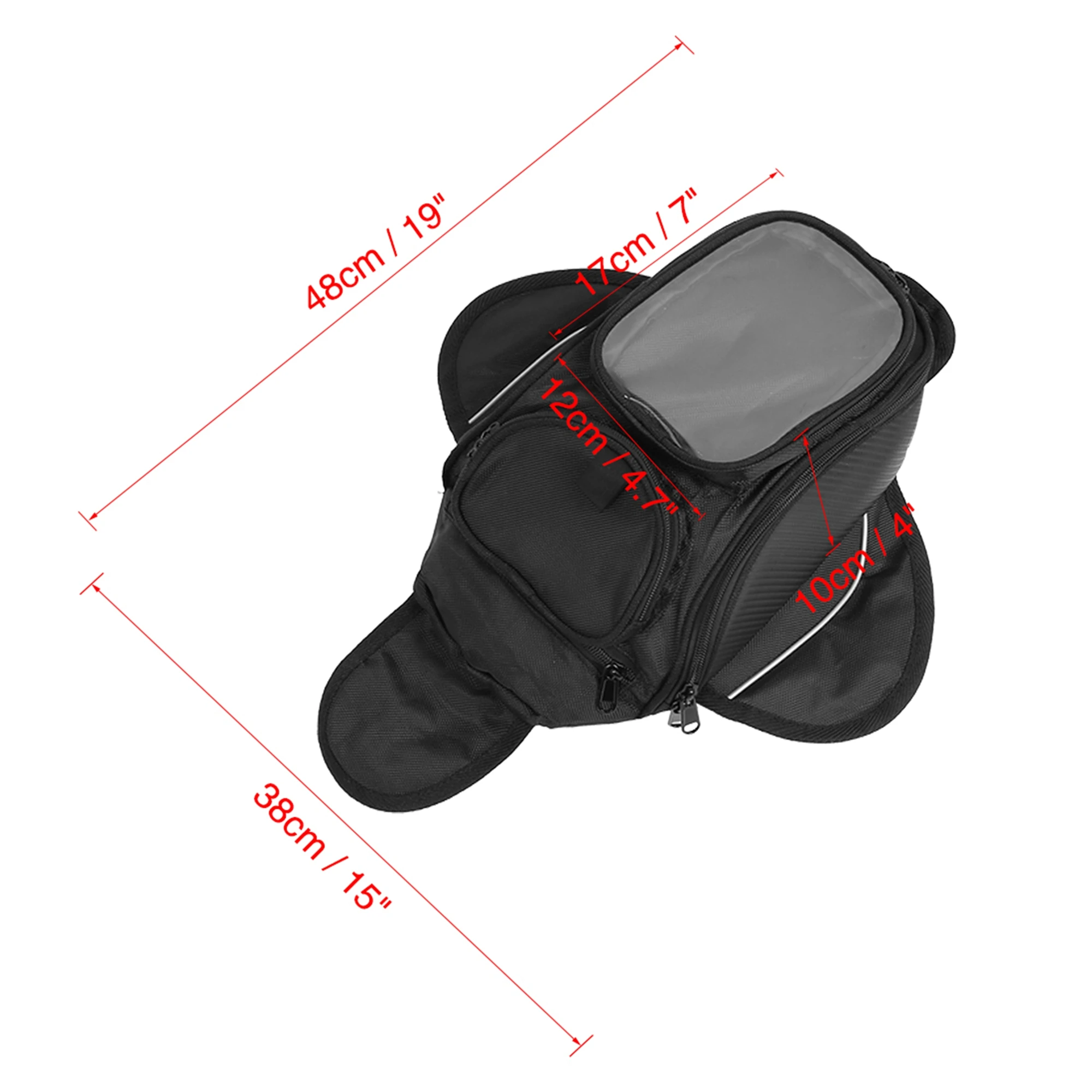 Motoforti Universal 6.8'' Motorcycle Tank Bag Oxford Waterproof Magnetic Gas Oil Fuel Saddlebag Big Window motorcycle tank bag