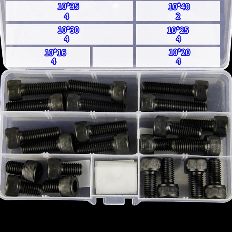 New 260 Pcs M3 M4 M5 M6 M8 M10 Steel Hexagon Socket Head Cap Screws Hex Socket Screw Metric Bike Screw