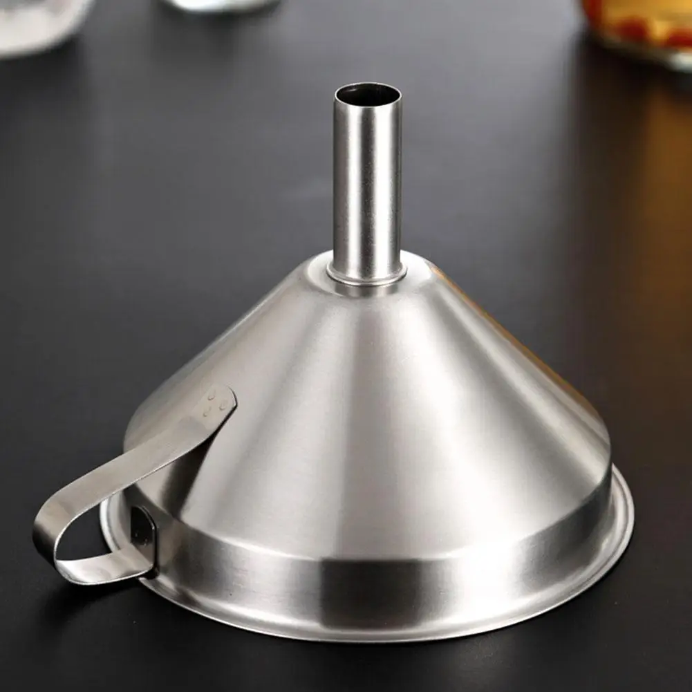 

Funnel Handle 11/13/15cm Decanting Pouring Silver Kitchen Stainless Steel Large Strainer Filter Cooking Tools Kitchen Gadgets