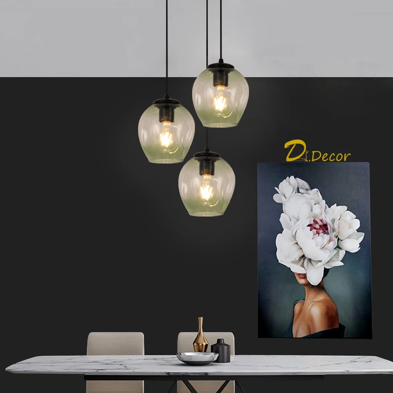 Nordic LED Glass Pendant Lights Home Decorative Lamps Living Room Hanglamp Indoor Hanging Lighting Dining Light | Освещение