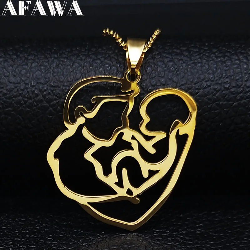 

2019 Fashion Dad Baby Stainless Steel Statement Necklace for Men/Baby Silver Color Necklaces Jewelry collares hombre N19288