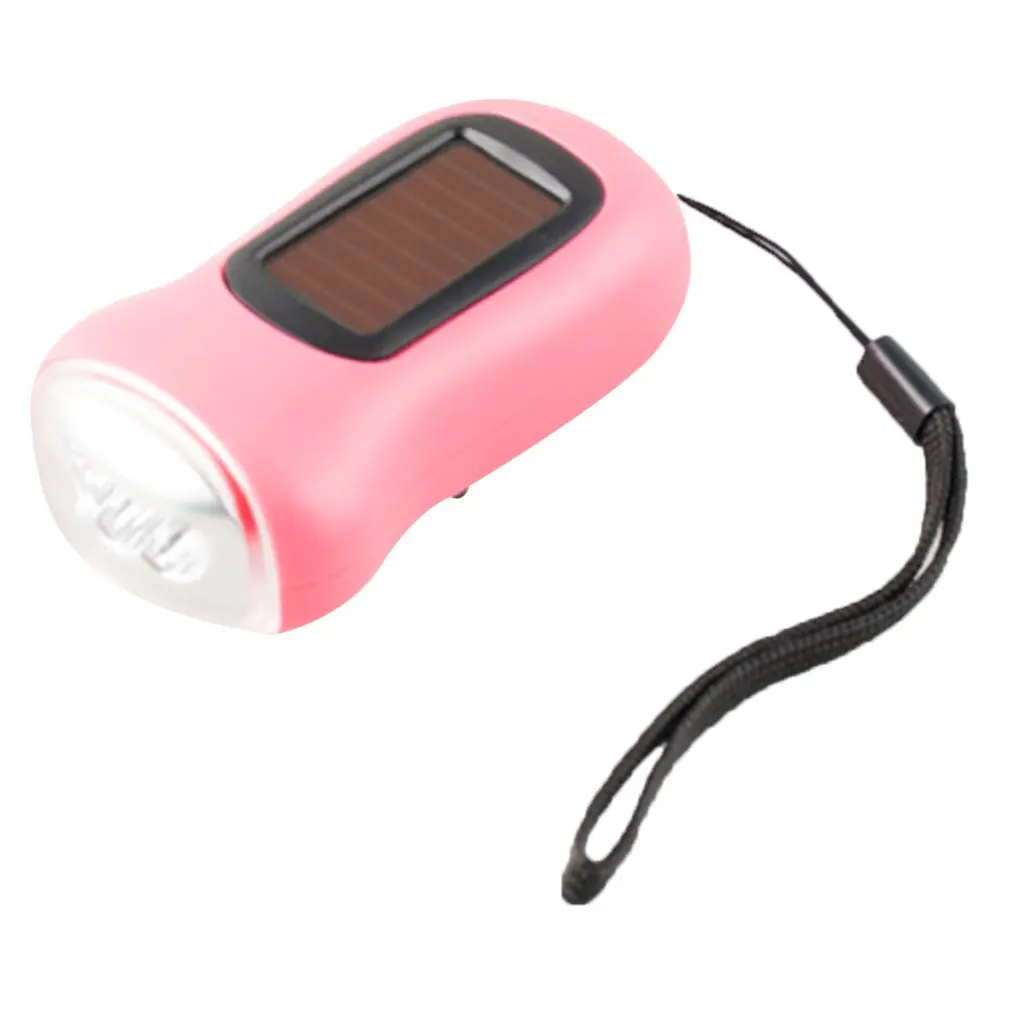 

Mini 3 LED Solar Powered Hand Crank Flashlight Rechargeable LED Emergency Tent Camping Torch Light Portable for Outdoors Use