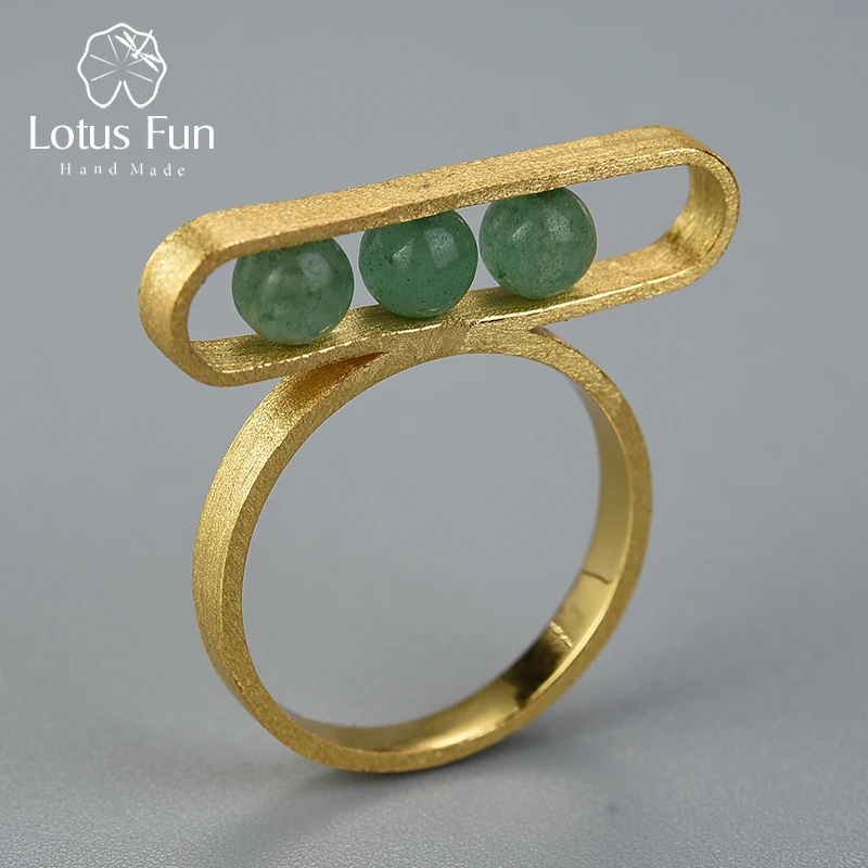 Женское эллиптическое кольцо Lotus Fun изящное ювелирное изделие с натуральным