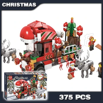 

375pcs New Winter Holiday Present Truck 11083 DIY Model Building Kit Blocks Gifts Children Toys Bricks Compatible with Lago