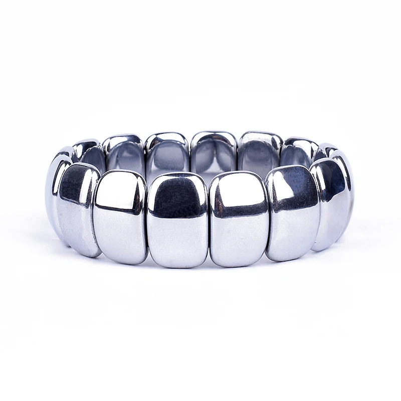 Fashion Energy Hematite Magnetic Bracelets Men Nature Silver color Hematite Charm Bracelets for Women High Polish Energy Jewelry