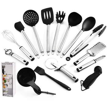 

23pcs Silicone Kitchenware Set Heat Resistant Cookware Spatula Shovel Soup Spoon Egg Beaters Non-stick Kitchen Accessories