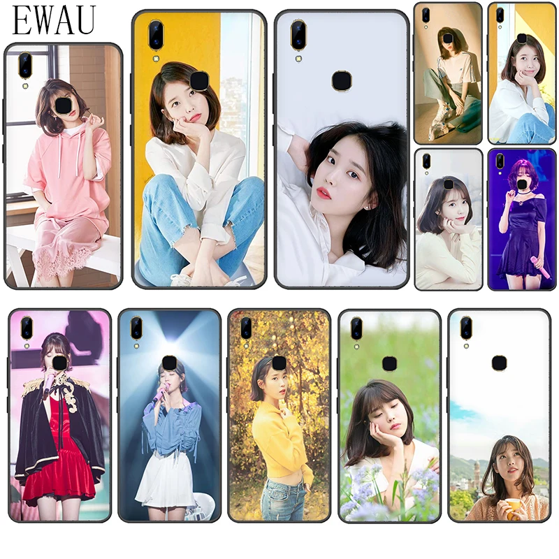 

EWAU stars Lee Ji Eun IU Silicone phone case for VIVO Y53 Y55s Y81s Y79 V9 V11 V15 Pro Y69 Y71 Y91C Y93 Y66 X9s Z5X