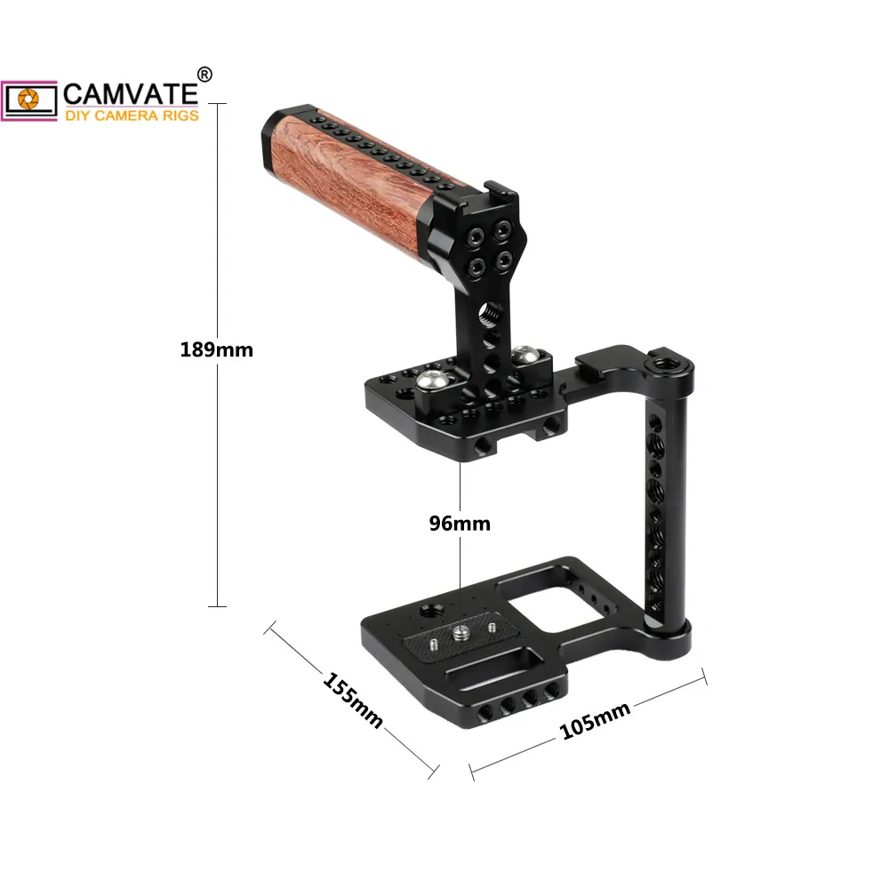Equipamento com Punho Superior de Madeira Montagem de Sapata Especializada para Blackmagic Câmera Camvate Meia Gaiola Aperto & Fria Bolso Cinema 4k - Image 5