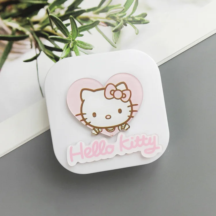Милый дизайн hello kitty чехол для контактных линз впитывающая коробка для хранения макияжа XW-9928 - Цвет: White  Love KT