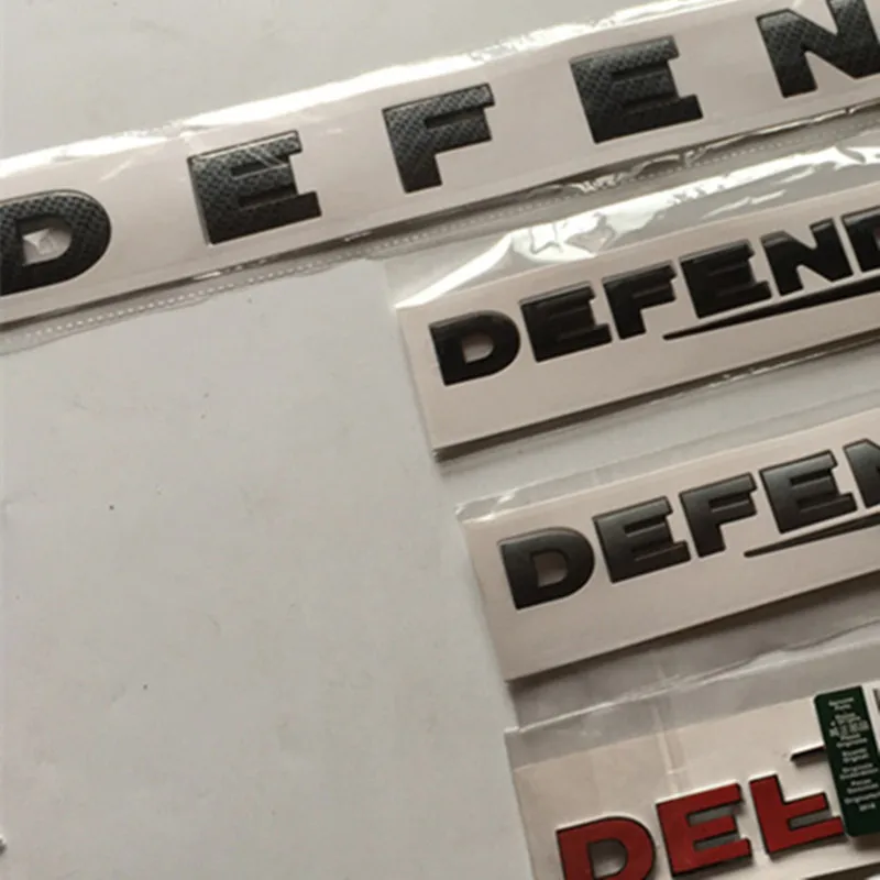 DIY буквы Эмблема для DEFENDER Offroad глянцевый черный углеродного волокна значок автомобиля Стайлинг передний капот и задний нижний багажник наклейка