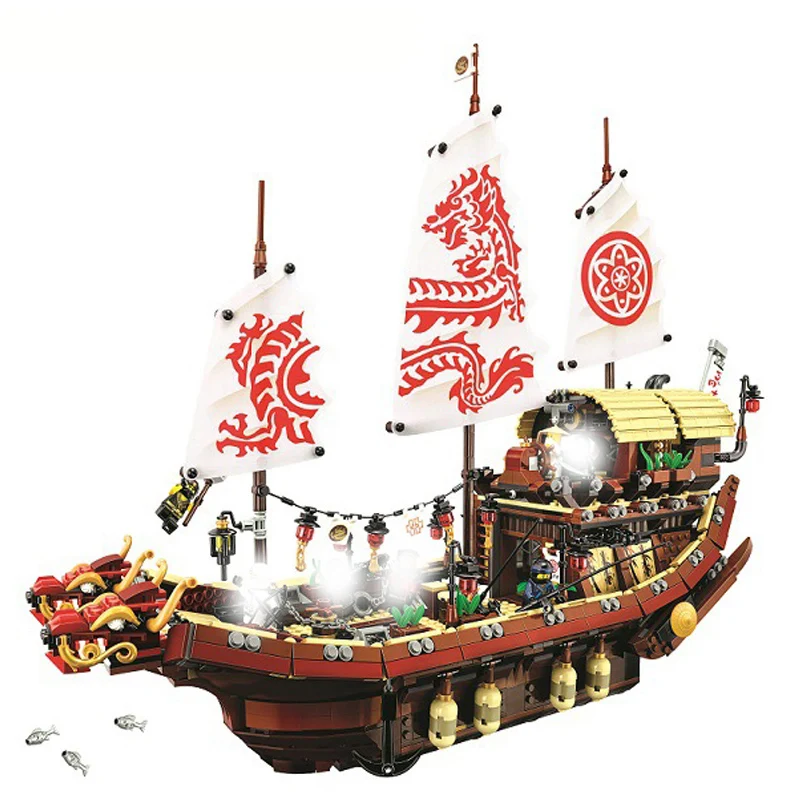 

New 10723 Ninja series The Destiny's Bounty Model Building Blocks set 70618 classic ship education Toys for children