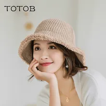 Осень и зима новая дикая дамская шляпа котелок корейская мода вязанная Рыбацкая шляпа сетка красный козырек уличная плюс бархатная Рыбацкая шляпа