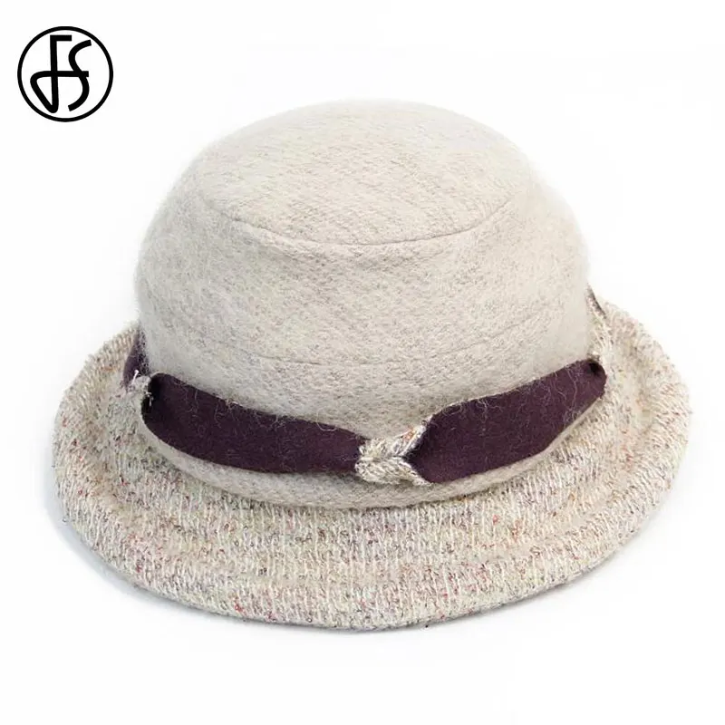 Женский шерстяной БЕРЕТ Колокол FS элегантный складной берет с широкими полями