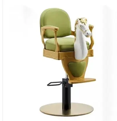 New children's hair chair cartoon Wooden horse chair children's hair cutting Zebra can lift