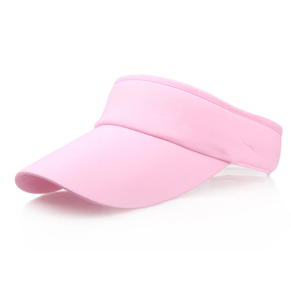 10 шт./лот, спортивная повязка на голову, Классическая Солнцезащитная Спортивная Кепка с козырьком для мужчин и женщин, 7 цветов - Цвет: Розовый