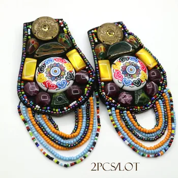 

2pc/set color Beaded epaulette for clothes Punk Coat Suit DIY Fashion Tassel Badge Epaulets Shoulder Patch appliques