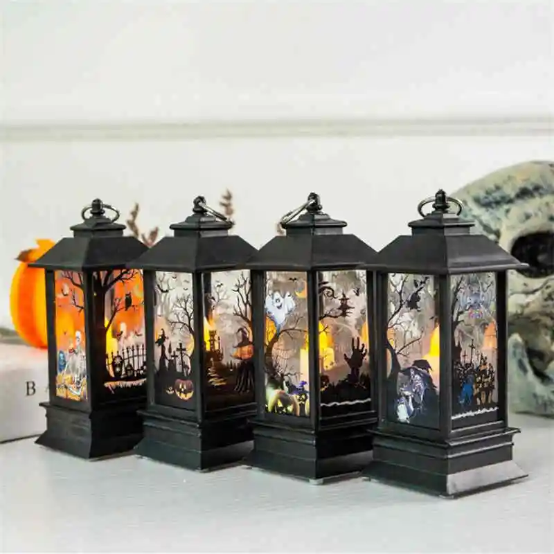 Electric Halloween Candle Lamp LED Candle Simulation Flame Light Small Oil Candle Lamp Light for Halloween Party Decoration
