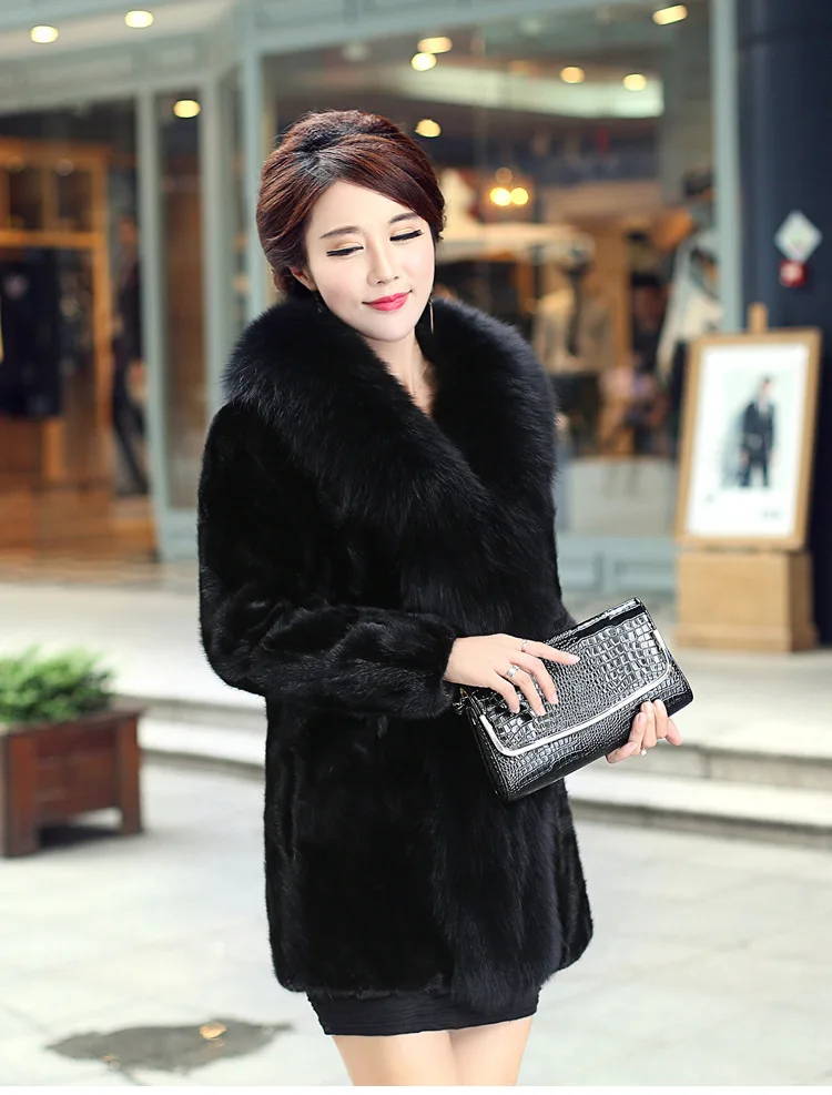 Зимнее новое пальто средней длины из искусственного меха, норковая лисица, Женская Корейская версия, тонкая
