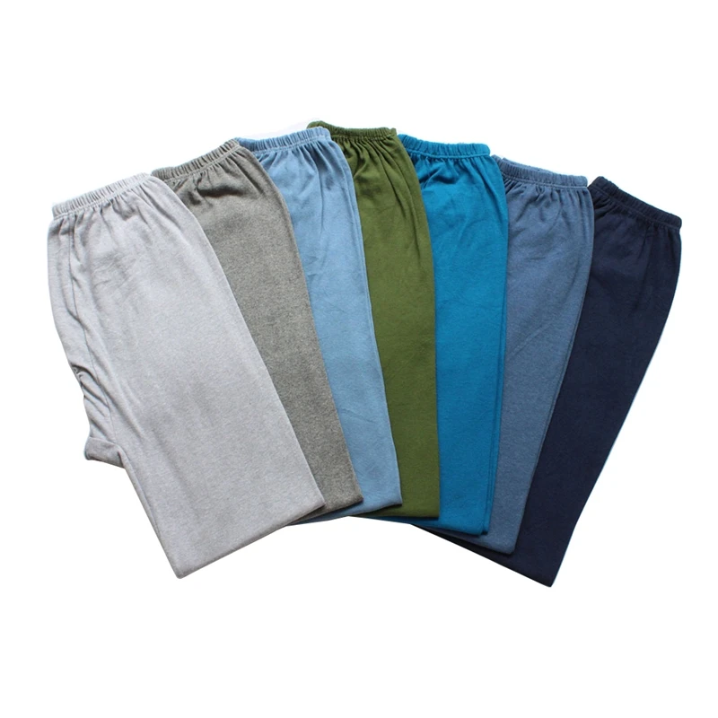 Male Pajamas Pants Loose Mens Long Johns Winter Underwear Cotton Men