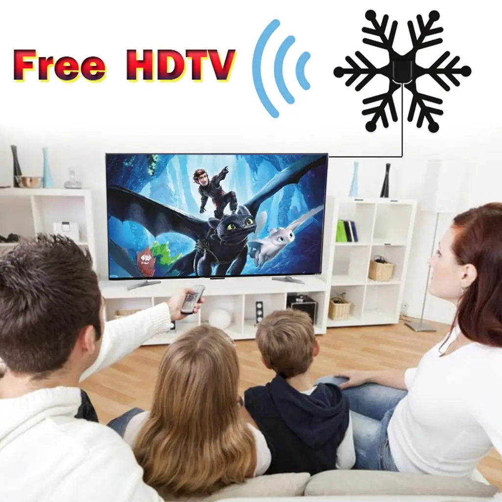 Top 80 Miles 1080P Indoor Digital Tv Antenna Signal Receiver Amplifier Tv Radius Surf Fox Antena Hdtv Antennas Aerial Mini Dvb