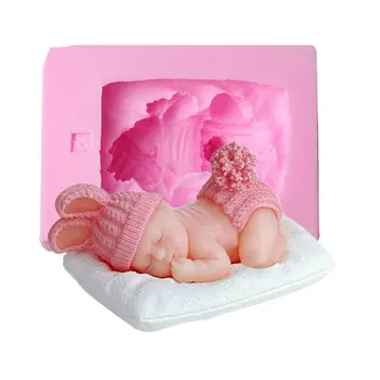 

3D Sleeping Baby Soap Mold Baby Shower Silicone Mold for Fondant, Cake Topper Decorating, Lotion Bar, Chocolate, Clay