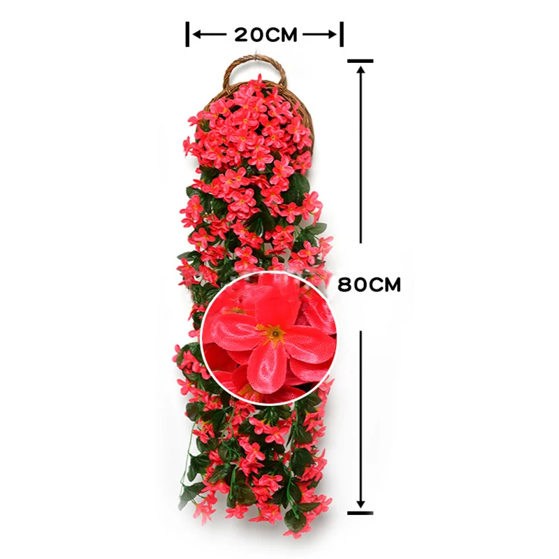 Artificial Flowers Violet Party Decoration Simulation Valentine's Day Wedding Wall Hanging Basket Orchid Fake